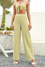 Load image into Gallery viewer, Printed Bow Detail Tube Top and Pants Set
