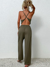 Load image into Gallery viewer, Crisscross Back Cropped Top and Pants Set
