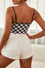 Load image into Gallery viewer, Checkered Adjustable Strap Cropped Cami
